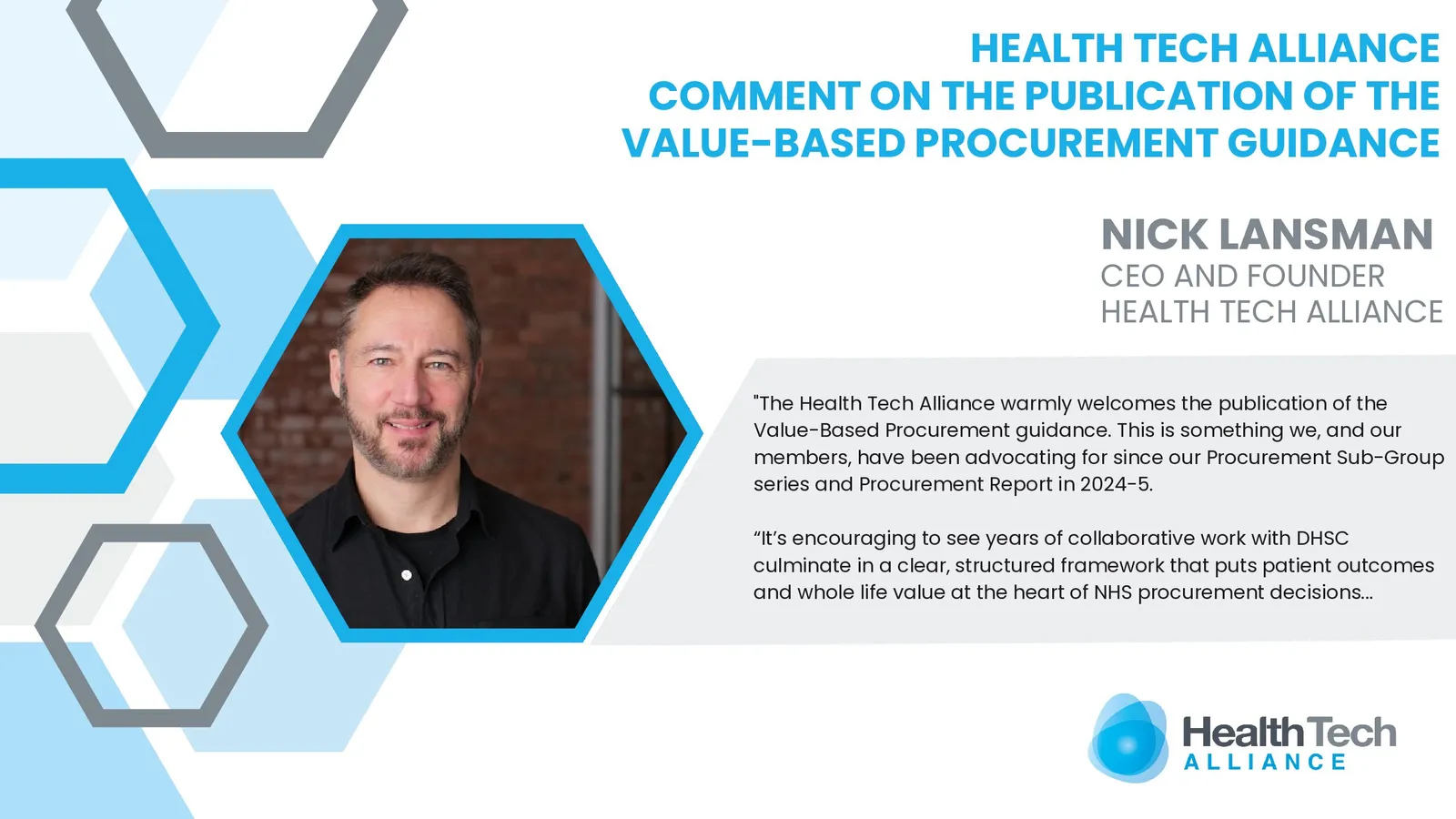 HTA comments on the publication of the Value-Based Procurement guidance